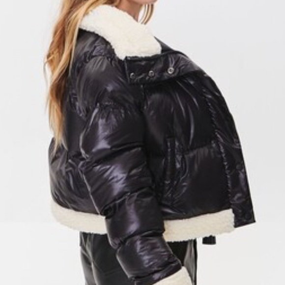 Forever 21 Faux Shearling-Trim Bomber Jacket - Picture 2 of 5